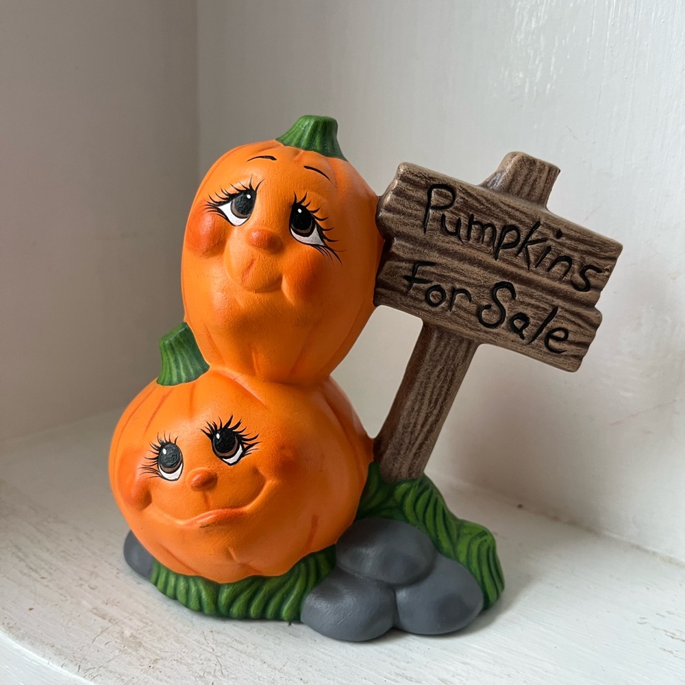 Vintage Ceramic Pumpkin Figurine